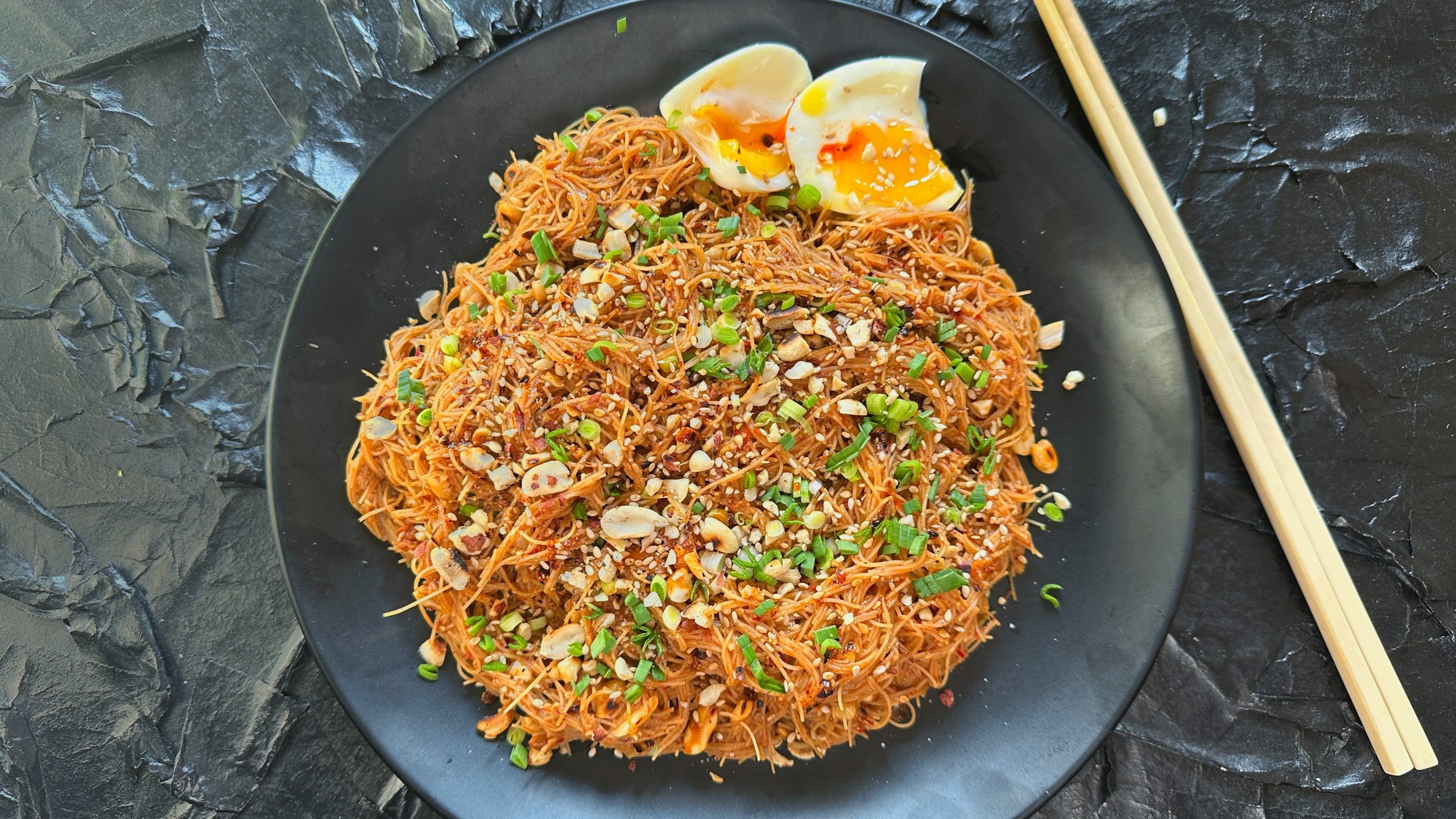 Spicy Peanut Butter Rice Vermicelli Noodles